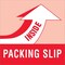 Tape Logic Labels, "Packing Slip Inside", 4" x 4", Red/White, 500/Roll
